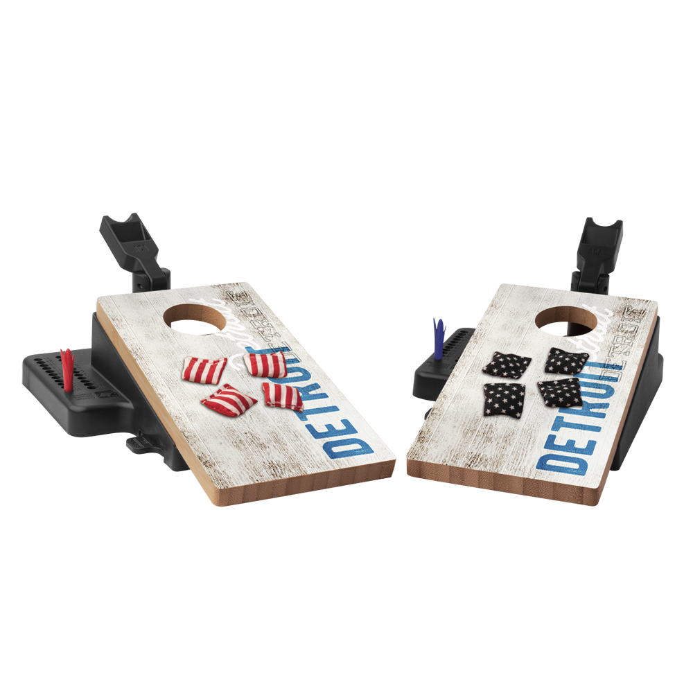 Detroit Football Vintage Gameday Double Chuck Mini Cornhole Tabletop Game
