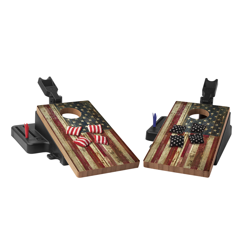 Rustic United States Flag Double Chuck Mini Cornhole Tabletop Game