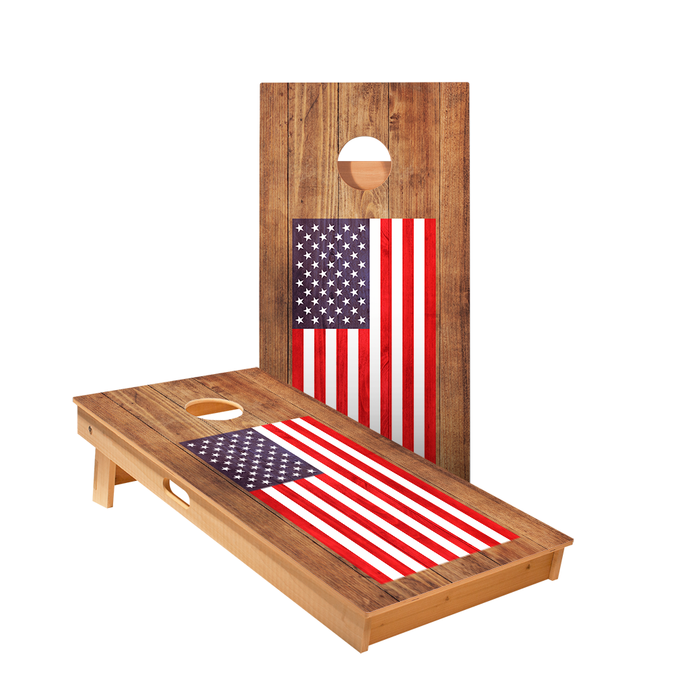 American Flag Star Cornhole Boards