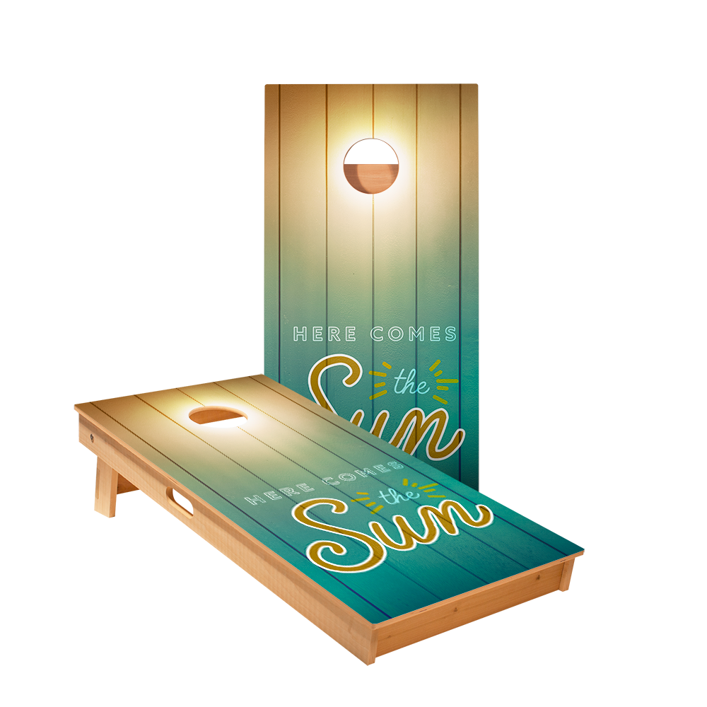 Here Comes The Sun Star Cornhole Boards