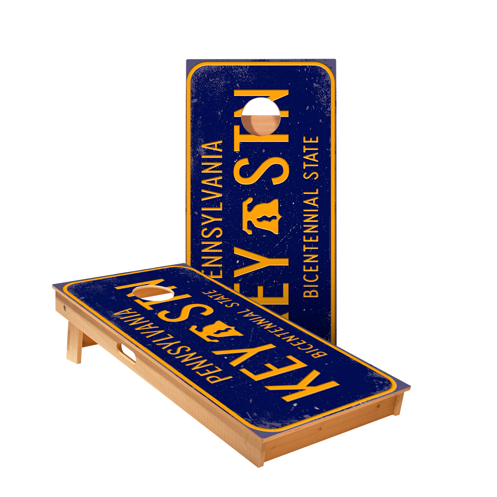 Home State License Plate Pennsylvania Star Cornhole Boards