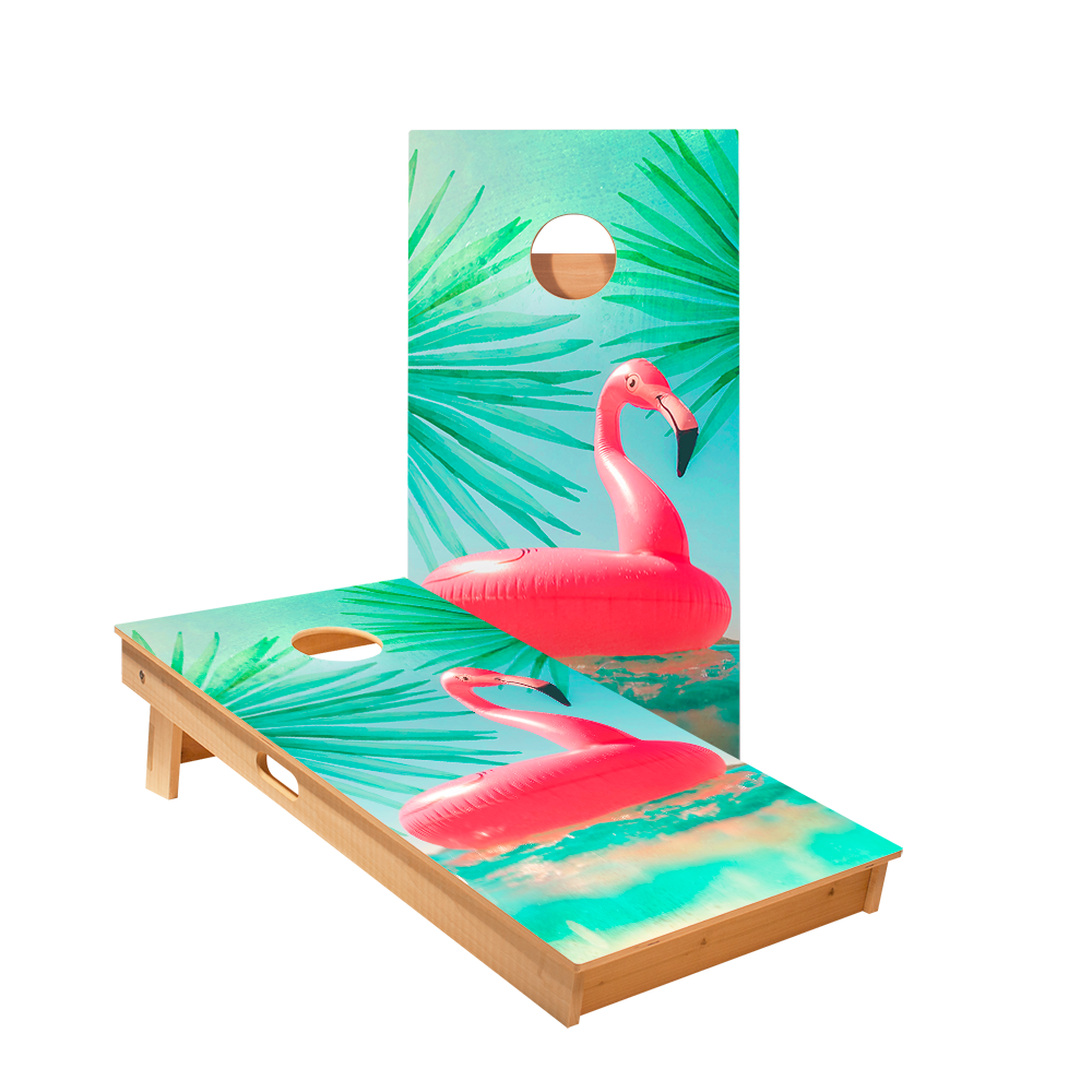 Inflatable Flamingo Star Cornhole Boards