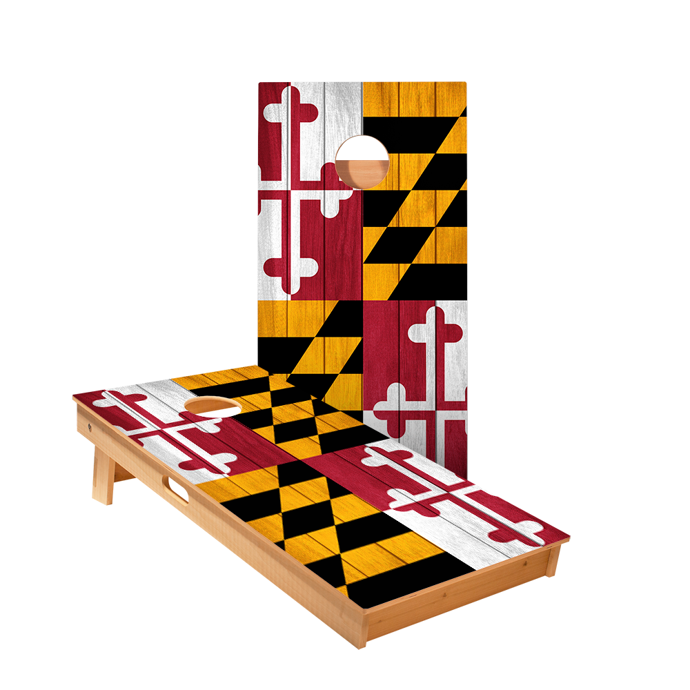 Maryland Flag Star Cornhole Boards