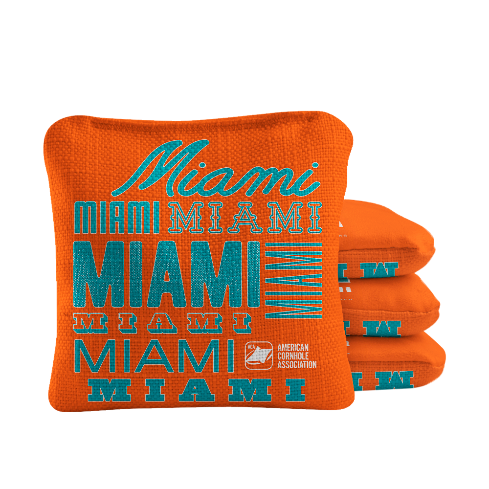 Miami Football Vintage Gameday Synergy Pro Cornhole Bags