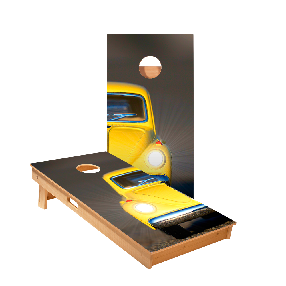 Mini Yellow Car Star Cornhole Boards