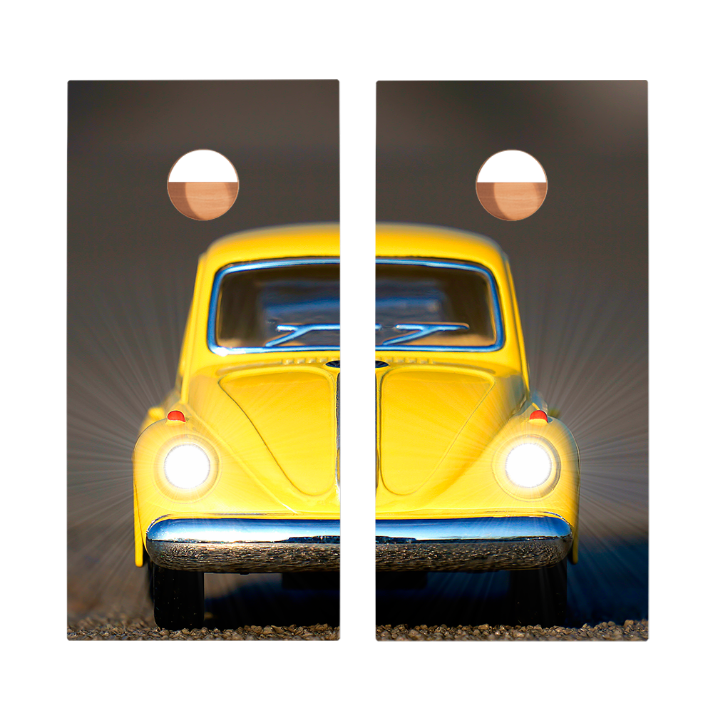 Mini Yellow Car Star Cornhole Boards