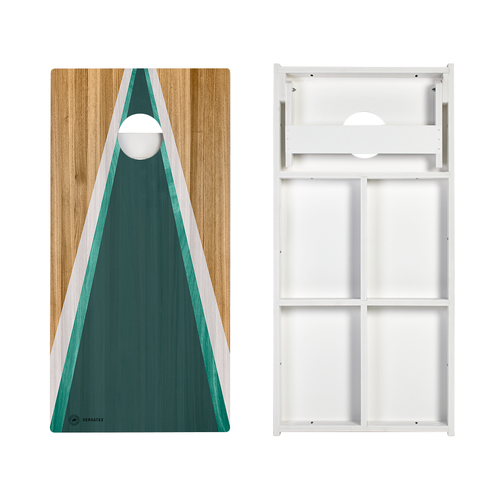 Teak & Teal Triangle Versatex All-Weather Cornhole Boards
