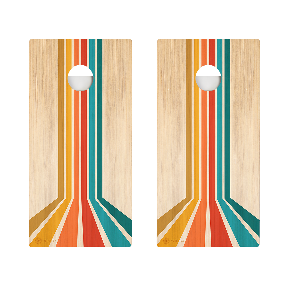 Retro Angled Stripes Versatex All-Weather Cornhole Boards