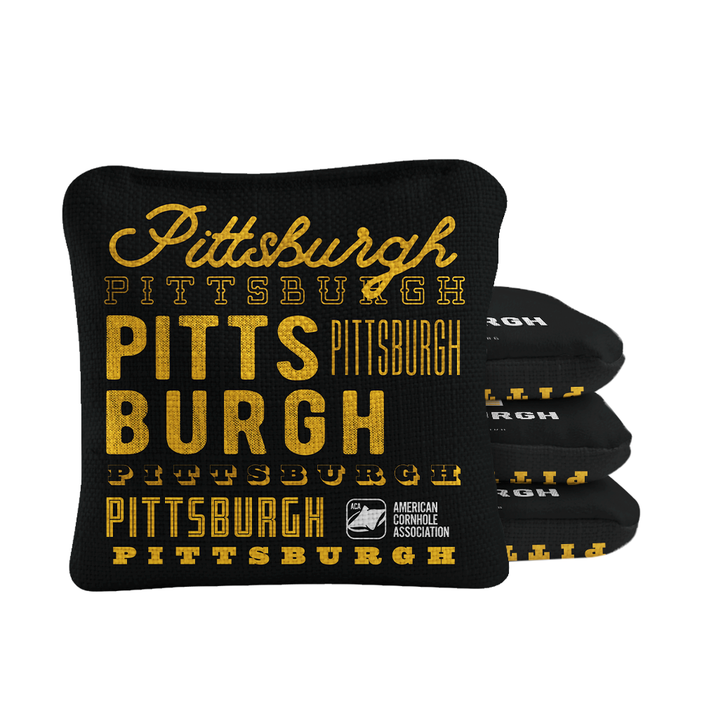 Pittsburgh Football Vintage Gameday Synergy Pro Cornhole Bags