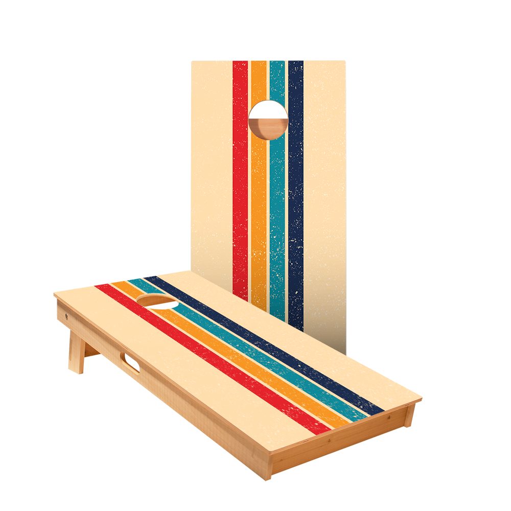 Retro Stripes Star Cornhole Boards