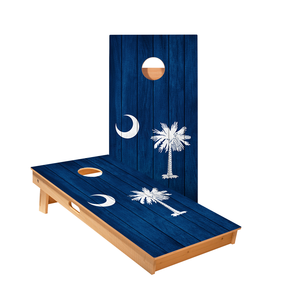 South Carolina Flag Star Cornhole Boards