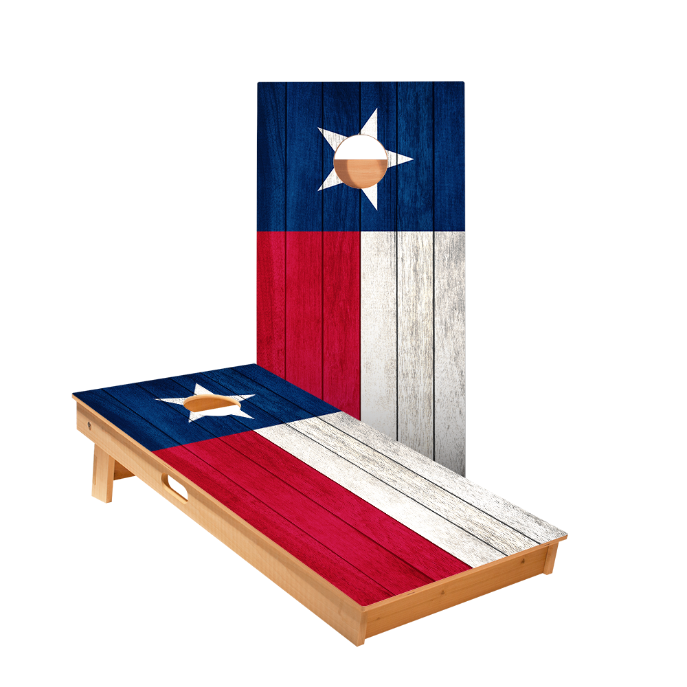 Texas Flag Star Cornhole Boards