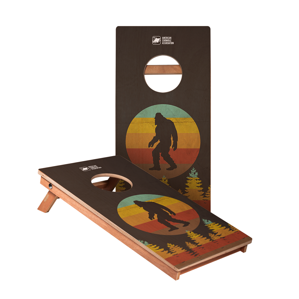 Retro Sasquatch Backyard 1200 Cornhole Boards