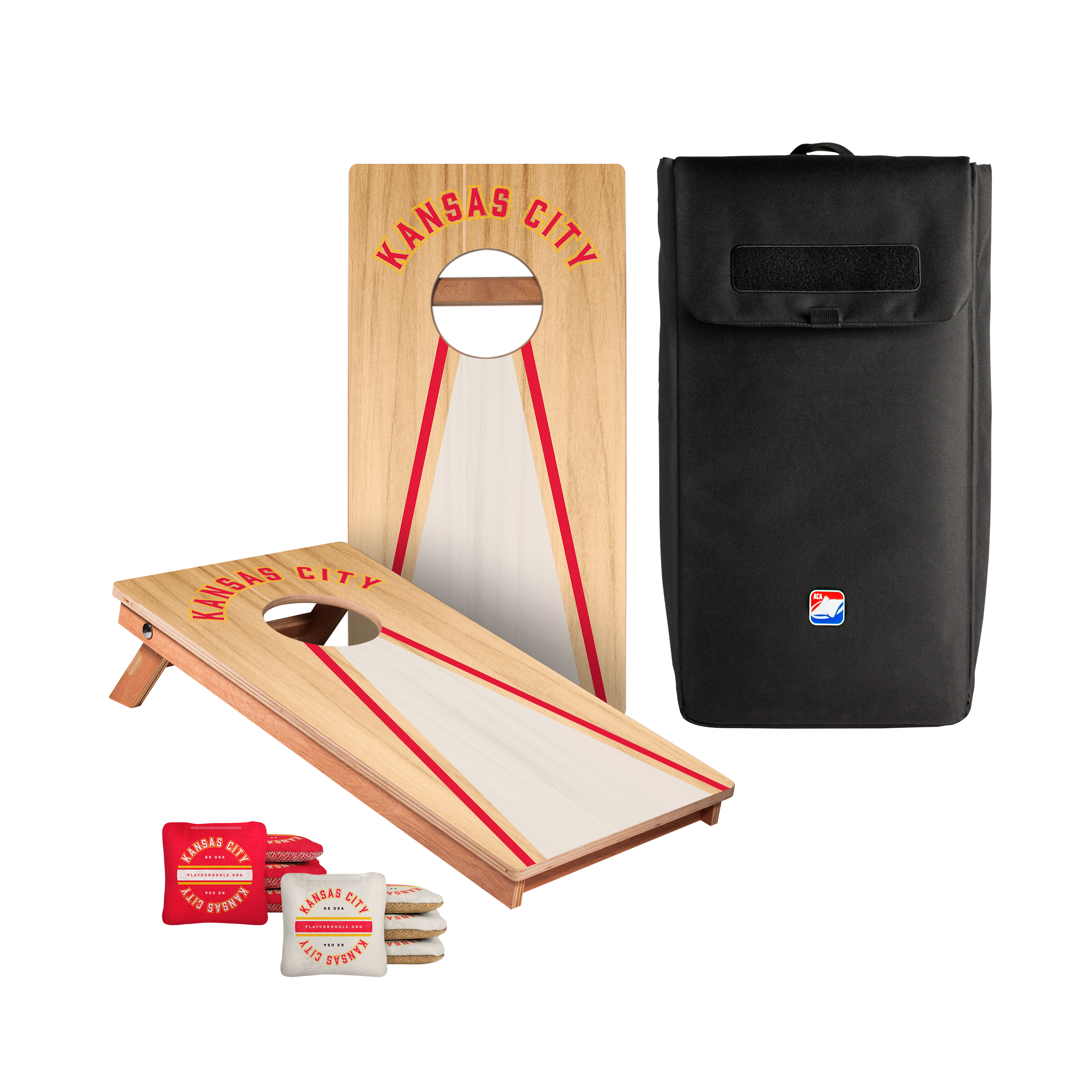 Kansas City Football Gameday Backyard 1x2 ft Cornhole Board Set