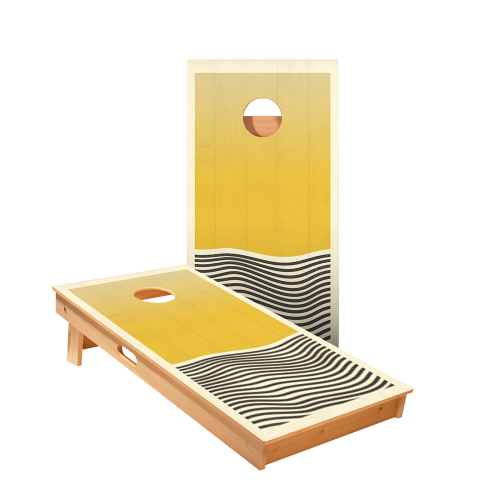 Yellow Waves Star Cornhole Boards