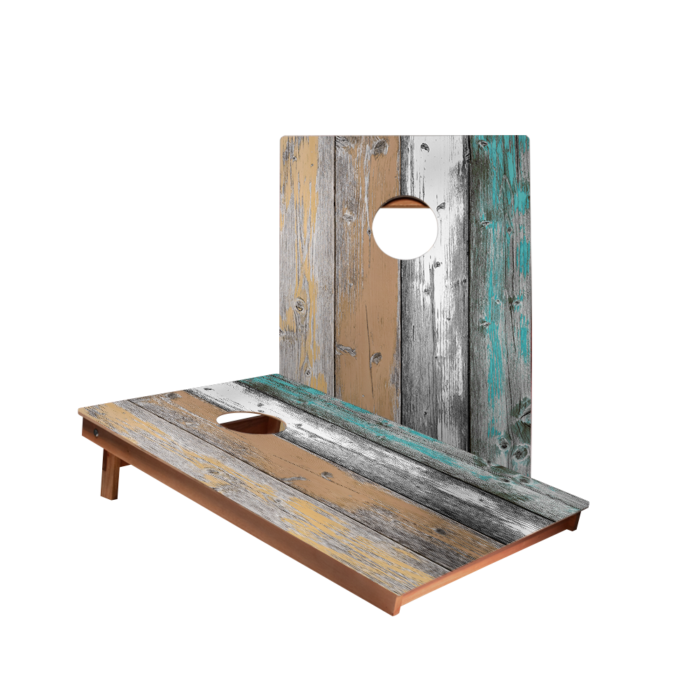 Weathered Beach Wood Backyard 2300 Cornhole Boards