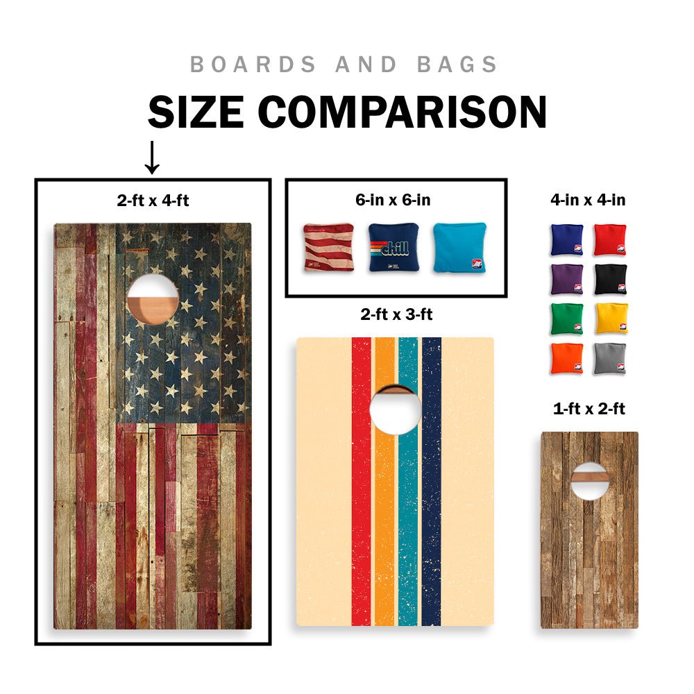 Classic Stripes Red White Blue Backyard 2400 Cornhole Boards - WACA-000465 | American Cornhole Association