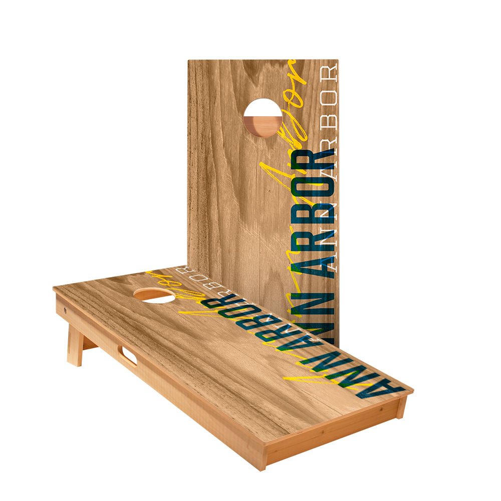 Ann Arbor Campus Gameday Star Cornhole Boards