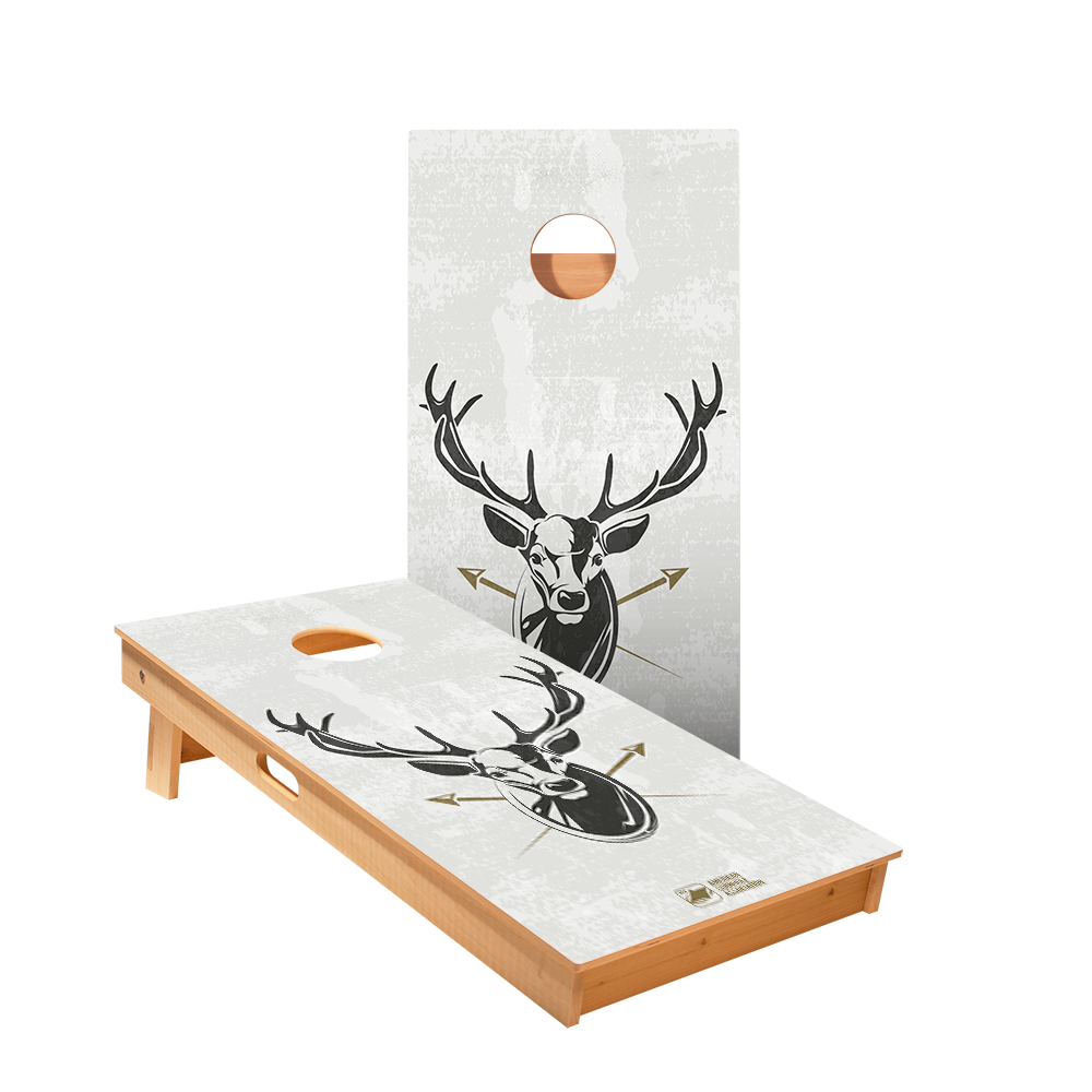 Deer Illustration Star Cornhole Boards