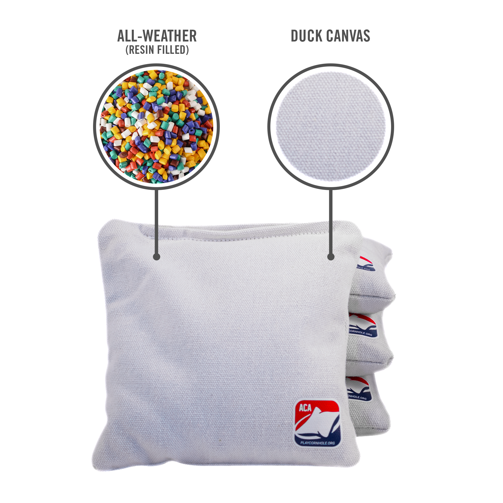 White Daily 66x Cornhole Bags